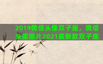 2019微信头像双子座，微信头像图片2021最新款双子座