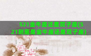 521金牛座还是双子座(521到底是金牛座还是双子座)