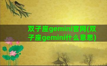 双子座gemini官网(双子座gemini什么意思)