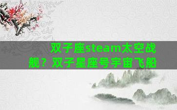 双子座steam太空战舰？双子星座号宇宙飞船