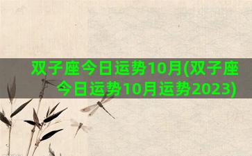 双子座今日运势10月(双子座今日运势10月运势2023)
