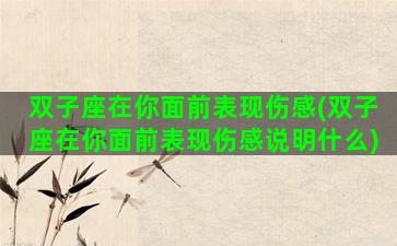 双子座在你面前表现伤感(双子座在你面前表现伤感说明什么)