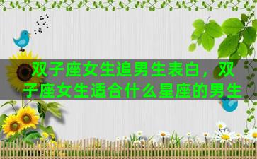 双子座女生追男生表白，双子座女生适合什么星座的男生