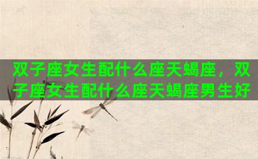 双子座女生配什么座天蝎座，双子座女生配什么座天蝎座男生好