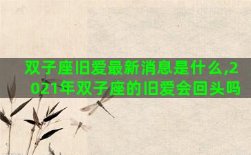 双子座旧爱最新消息是什么,2021年双子座的旧爱会回头吗