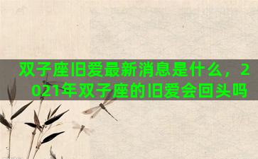 双子座旧爱最新消息是什么，2021年双子座的旧爱会回头吗