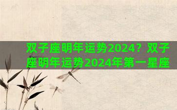 双子座明年运势2024？双子座明年运势2024年第一星座
