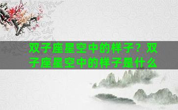 双子座星空中的样子？双子座星空中的样子是什么