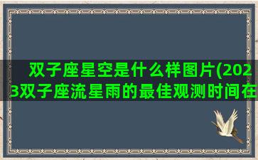 双子座星空是什么样图片(2023双子座流星雨的最佳观测时间在几月)