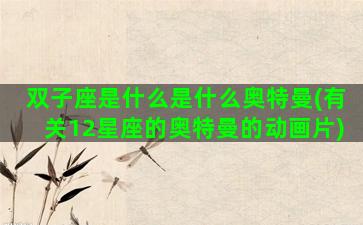 双子座是什么是什么奥特曼(有关12星座的奥特曼的动画片)
