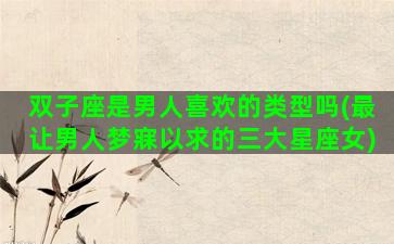 双子座是男人喜欢的类型吗(最让男人梦寐以求的三大星座女)