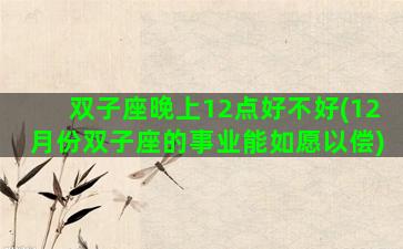 双子座晚上12点好不好(12月份双子座的事业能如愿以偿)