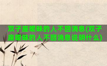 双子座暧昧的人不回消息(双子座暧昧的人不回消息说明什么)