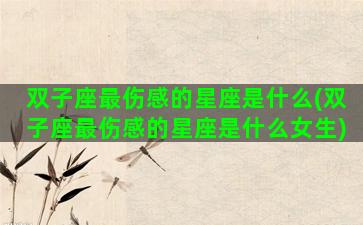 双子座最伤感的星座是什么(双子座最伤感的星座是什么女生)