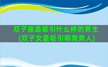 双子座最吸引什么样的男生(双子女最吸引哪类男人)