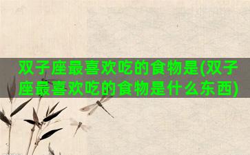 双子座最喜欢吃的食物是(双子座最喜欢吃的食物是什么东西)