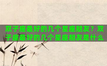 双子座最好的几个星座朋友？双子座最好的几个星座朋友是什么