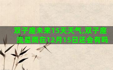 双子座未来15天天气,双子座流星雨在12月15日还会有吗 双子座未来15天天气,双子座流星雨在12月15日还会有吗