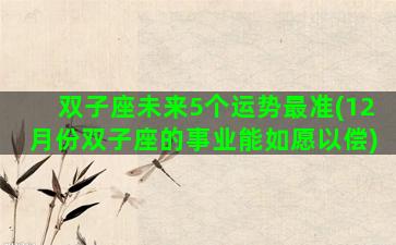 双子座未来5个运势最准(12月份双子座的事业能如愿以偿)