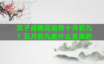 双子座桃花运势十月初九？五月初九是什么星座的