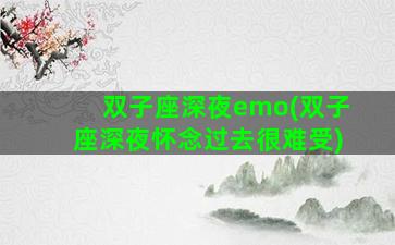 双子座深夜emo(双子座深夜怀念过去很难受)