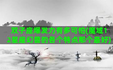 双子座爆发力有多可怕(魔域12星座幻兽的各个特点那个最好)