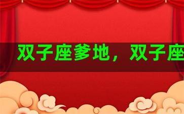 双子座爹地，双子座父亲