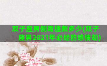 双子座男倒霉值数多少(双子座男2021年必经的感情劫)