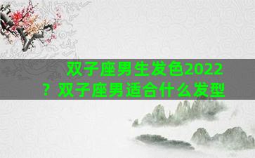 双子座男生发色2022？双子座男适合什么发型