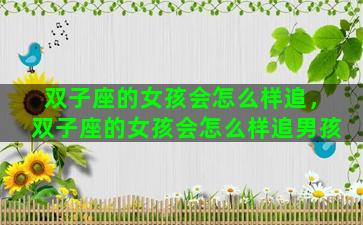 双子座的女孩会怎么样追，双子座的女孩会怎么样追男孩