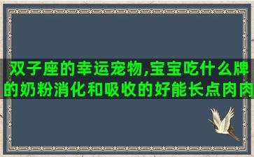 双子座的幸运宠物,宝宝吃什么牌的奶粉消化和吸收的好能长点肉肉