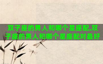 双子座的男人和哪个星座配,双子座的男人和哪个星座配对最好 双子座的男人和哪个星座配,双子座的男人和哪个星座配对最好