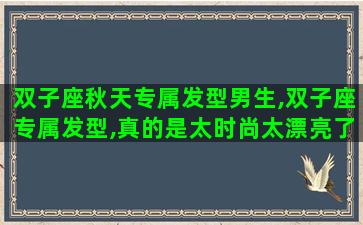 双子座秋天专属发型男生,双子座专属发型,真的是太时尚太漂亮了,你们学会了吗
