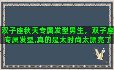 双子座秋天专属发型男生，双子座专属发型,真的是太时尚太漂亮了,你们学会了吗