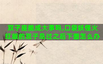 双子座能成大事吗,口袋妖怪火红版的双子岛过之后下面怎么办