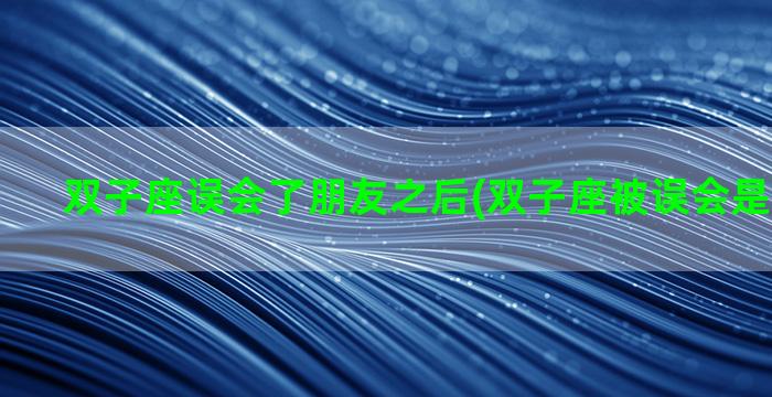双子座误会了朋友之后(双子座被误会是什么样子)