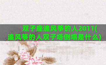 双子座追风筝的人2011(追风筝的人双子塔倒塌是什么)