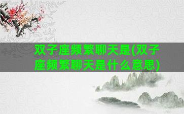 双子座频繁聊天是(双子座频繁聊天是什么意思)