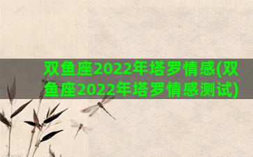 双鱼座2022年塔罗情感(双鱼座2022年塔罗情感测试)