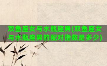 双鱼座女与水瓶座男(双鱼座女与水瓶座男的配对指数是多少)