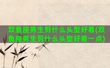双鱼座男生剪什么头型好看(双鱼座男生剪什么头型好看一点)