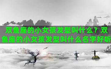 双鱼座的小女孩发型叫什么？双鱼座的小女孩发型叫什么名字好听