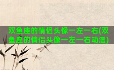 双鱼座的情侣头像一左一右(双鱼座的情侣头像一左一右动漫)