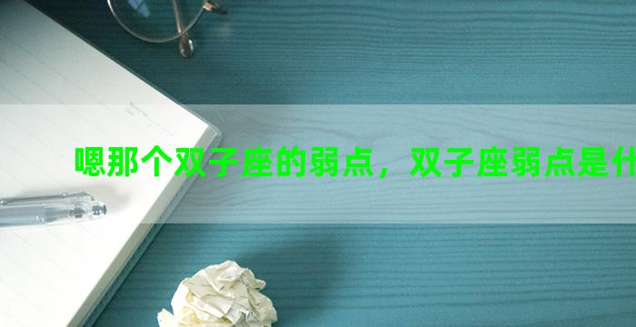 嗯那个双子座的弱点，双子座弱点是什么意思