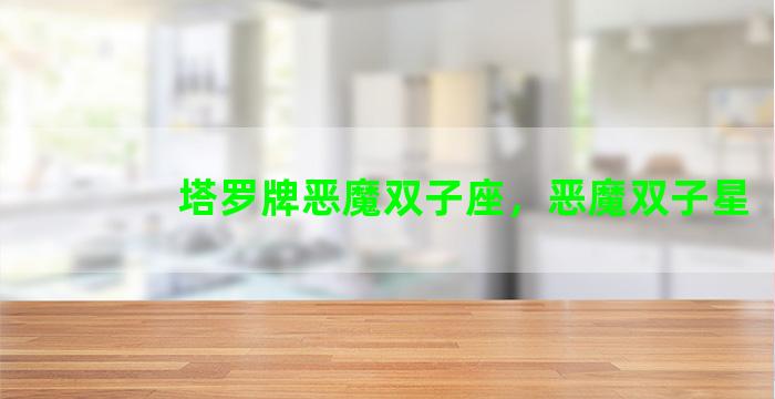 塔罗牌恶魔双子座，恶魔双子星