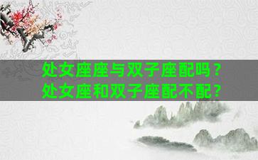 处女座座与双子座配吗？处女座和双子座配不配？
