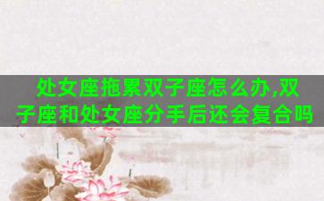 处女座拖累双子座怎么办,双子座和处女座分手后还会复合吗 处女座拖累双子座怎么办,双子座和处女座分手后还会复合吗