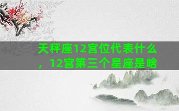 天秤座12宫位代表什么，12宫第三个星座是啥