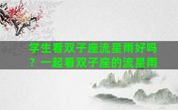 学生看双子座流星雨好吗？一起看双子座的流星雨