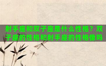 射手座和双子座是什么性格？双子座的性格和射手座的性格像吗